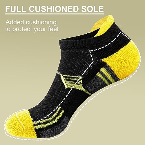 COOVAN Ankle Socks Womens Athletic Low Cut Thick Cushioned Running Socks with Tab 6 Pairs4
