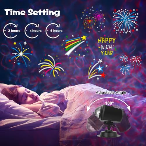 Samyoung TH-HQW-9559 Halloween Projector Lights Outdoor, Brightness Increase Hd 2-In-1 Ocean Wave Snowflake Led Holiday Projector Lights Indoor 96 Patterns thumb #7