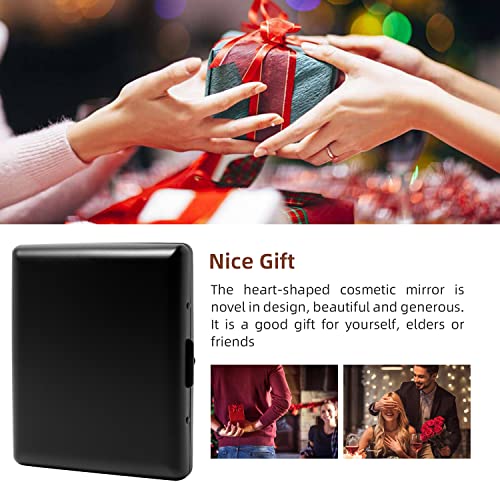Image of Fashion Unique Shaped Metal Cigarette Case-85mm 3.34 inch King Size 20 Capacity Sturdy Double Sided Spring Clip Open Pocket Holder for Women and Men (E38-Black)