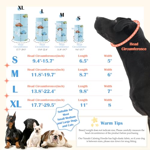 Image of Nanaki Soft Dog Ear Covers For Blow Drying Grooming-Quiet Dog Noise Cancelling Ear Muffs Protection For Sound Thunderstorm,Fireworks,No Shake Head Wrap Hematoma Anti-Scratching,Snood Protector Blue,XL