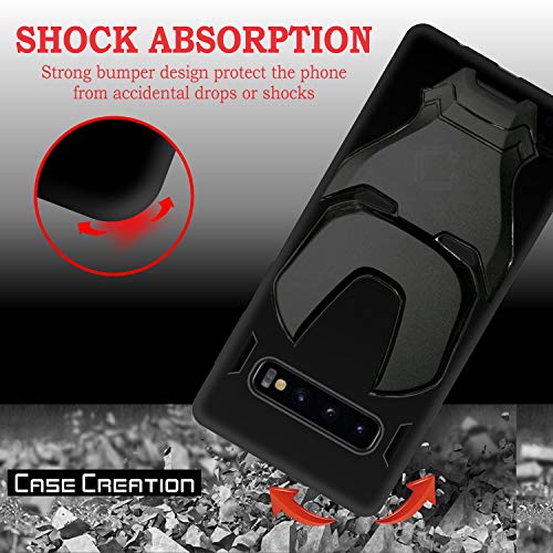 Image of COVERLY Official 3D Touch Feel Trending Real Hero Avenger Logo Mask Soft Rugged Grip Iron Man Super Power Cartoon Movie Silicone Matte Strong Back Cover for Samsung Galaxy S10 Plus -Black