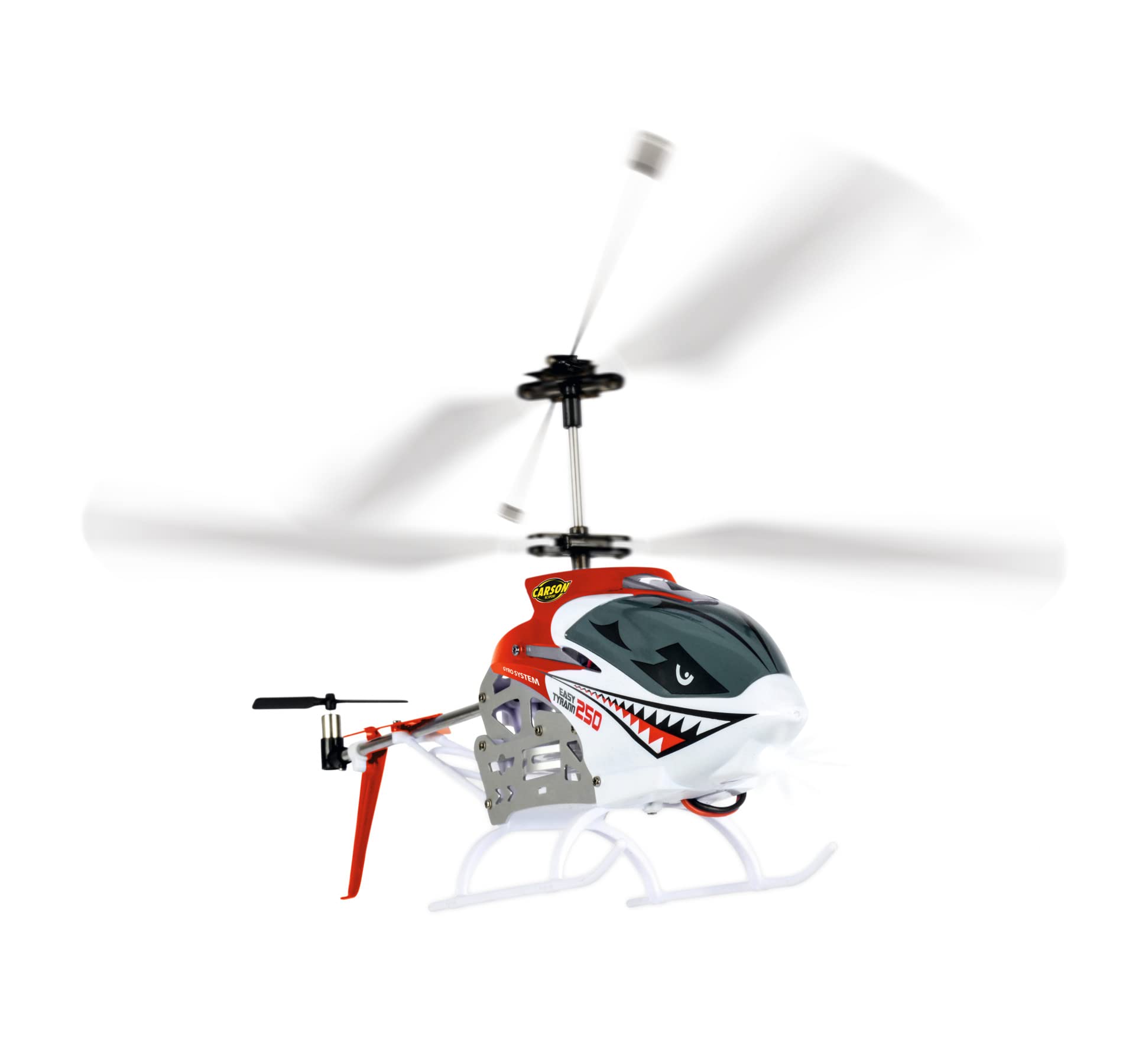 Carson 500507161 Easy Tyrann 250 czerwony – zdalnie sterowany helikopter, wytrzymały RTF (Ready to Fly) model dla początkujących, łącznie z bateriami, dla dzieci od 12 lat