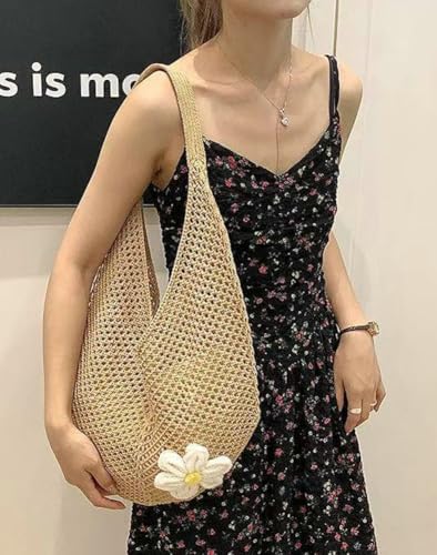 Pocadri Women Large Straw Shoulder Bag Woven Beach Handbag Tote Purse for Summer3