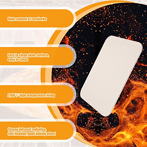 2 Pcs 15 X 12 Inch Pizza Stone, Rectangular Baking Stone, Heavy Duty Cordierite Bread Stone For Oven Grill, Thermal Shock Resistant, Pizza Grilling Stone For Making Crispy Pizza, Bread #TOP2