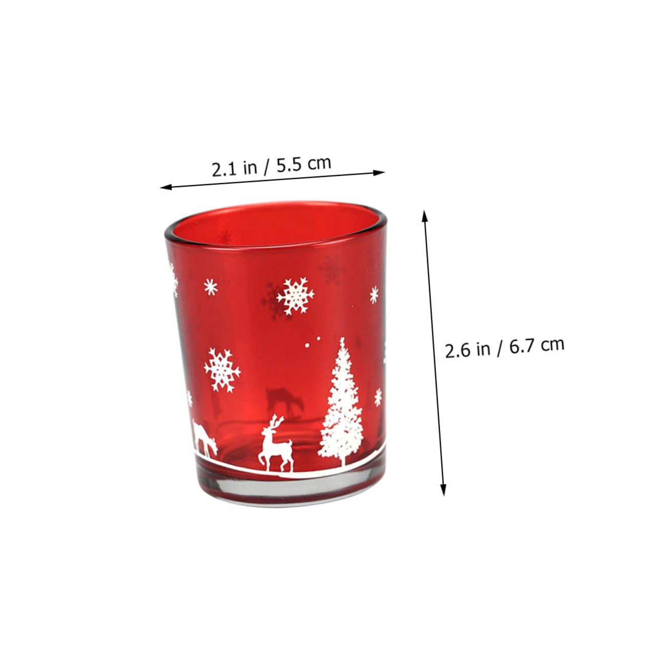 PRETYZOOM Artisanal Christmas Candles Empty Glass Cups Festive Tea Light Holders