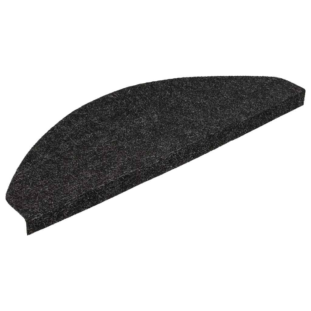 Alfombrillas autoadhesivas para escalones, 15 unidades, 56 x 17 x 3 cm, color negro, fieltro punzonado, antideslizantes, insonorizantes, para interiores, lavables, para escaleras