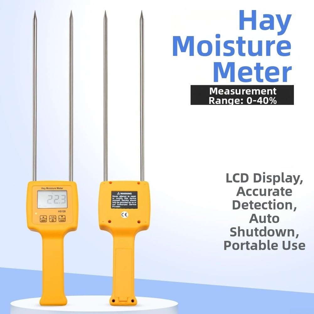 Tragbarer Heu Feuchtigkeitsmesser ABS Robust Gelb