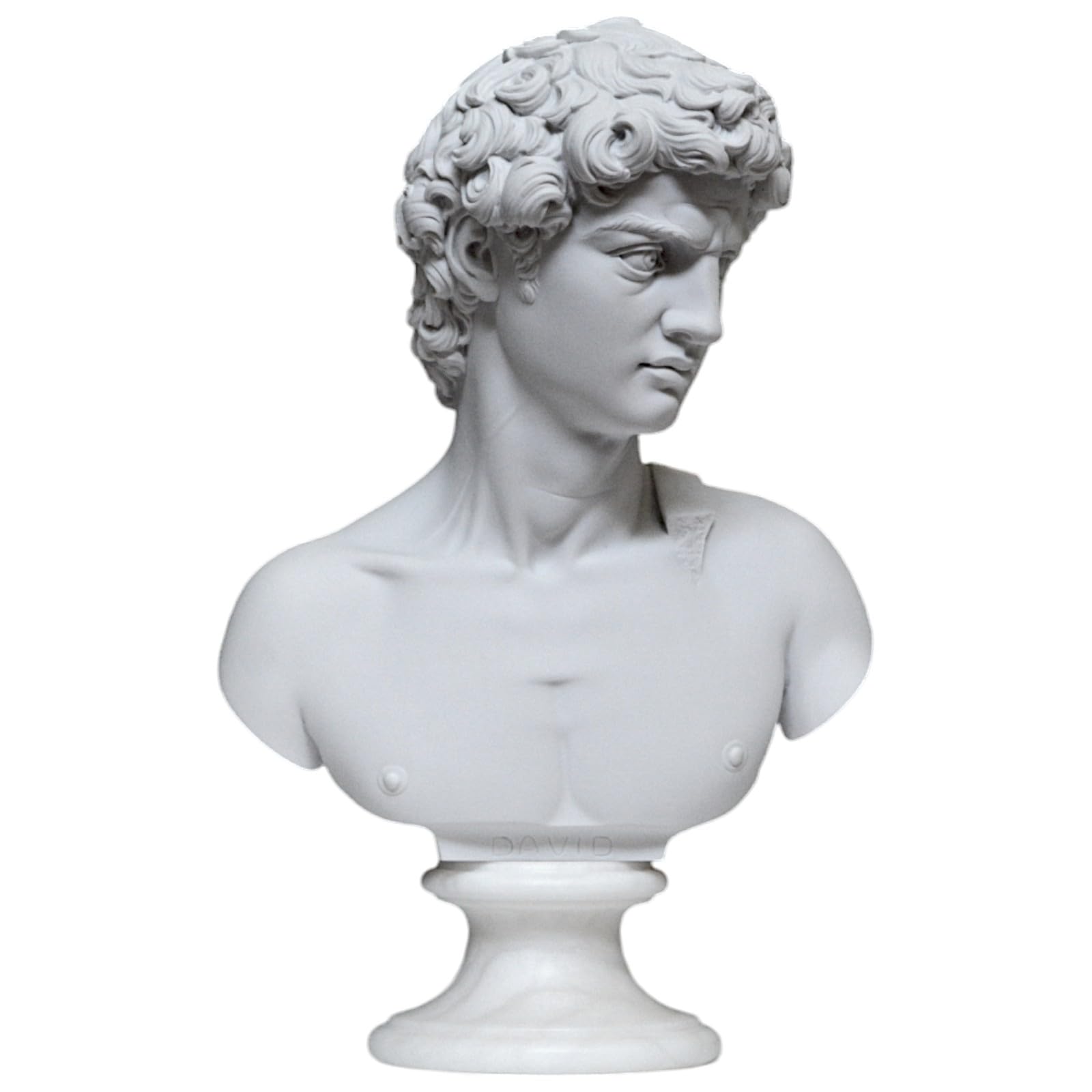 CBAM Busto David de Miguel Ángel Escultura de Mármol Blanco Varios Tamaños, 15 cm