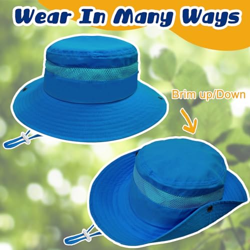 Outdoor Kids Sun Hat for Boys Girls Wide Brim Mesh Bucket Hat UPF 50+ Sun Protection Breathable Summer Fishing Safari Hat2