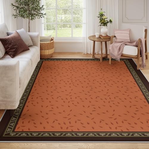 Terre cuite tapis lavable 160x230cm à poil bas : une décoration moderne et durable