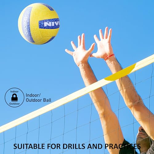 Nivia Store Nivia G-2020 Volleyball, Yellow/Blue, Size 4 - Image 6