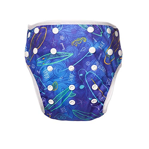New Baby Washable Swim Dipers Breathable Swimming Diapers for Toddlers Boys Girls (Deep sea)