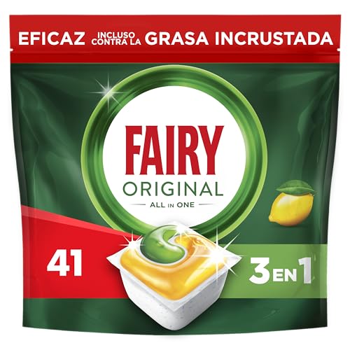 Fairy Original Todo En Uno Cápsulas De Lavavajillas Limón, 41 Cápsulas (El embalaje puede variar)