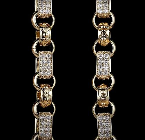 THE BLING KING Gold XXL Gypsy Link Belcher Chain - 24 inches for Men Women Heavy Real Gold Plating