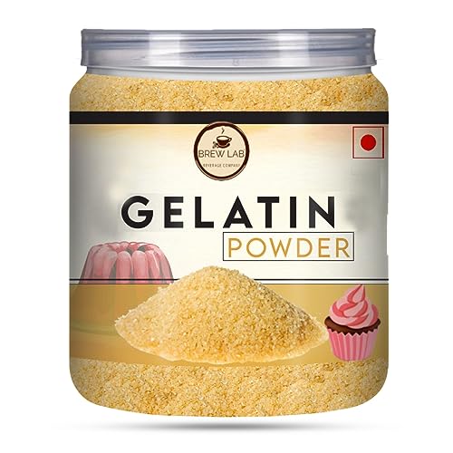 Image of Brew Lab Gelatin Powder 500gm for Making Candies, Smoothies, Desserts, Jelly, Marshmallows, Cakes, Ice Cream, Aspic, Corn and Confections | Food Grade | Non Vegetarian