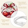 Cherries Canvas Tote Bag for Women, Spring Fanciful Ribbon Flowers Spring Red Washable Reusable Graphic Tote Bag Ideas for Family Friends Colleagues Reading Loves 13x15 Inch #5