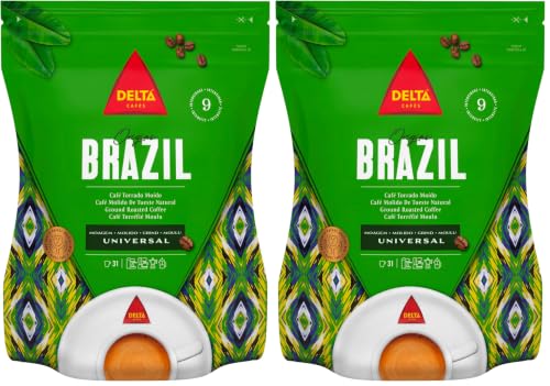 Delta Cafés Origen Brasil - Café Molido - Mezcla Aromática y Tropical - Dulce y Afrutado - 220 g (Paquete de 2)