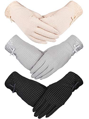 image for Boao 3 Pairs Women Sun Protective Gloves UV Protection Sunblock Gloves