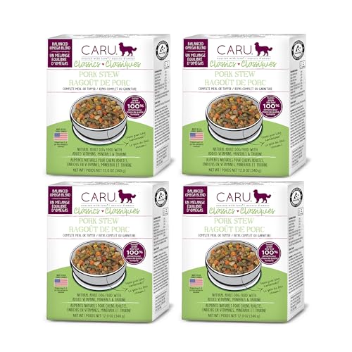 Image of Caru - Classics Pork Stew for Dogs - Healthy Wet Dog Food or Food Topper - 12 oz Cartons - Pack of 4