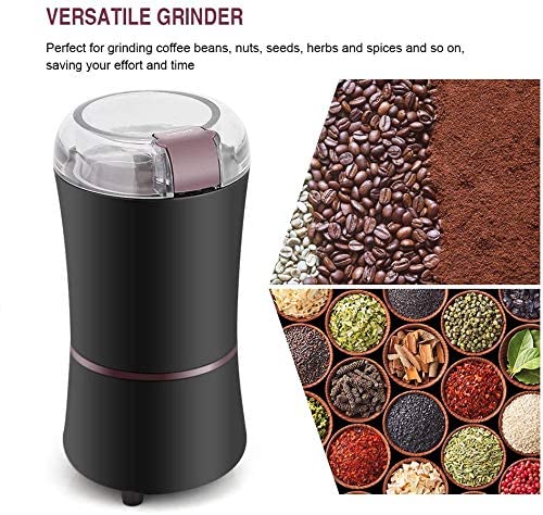 ywewsq Molinillo de café eléctrico, Molinillo de Cuchillas, máquina de molienda de Polvo de Acero Inoxidable para nueces… - Imagen 5