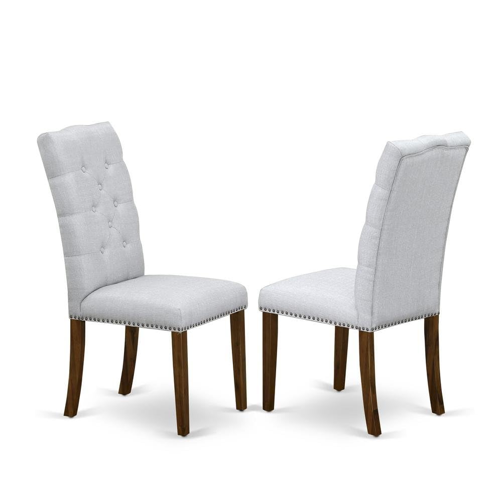 Upholstered Parsons Dining Chair with Walnut Legs by Furnifact – Wood, Walnut, Pack of 2