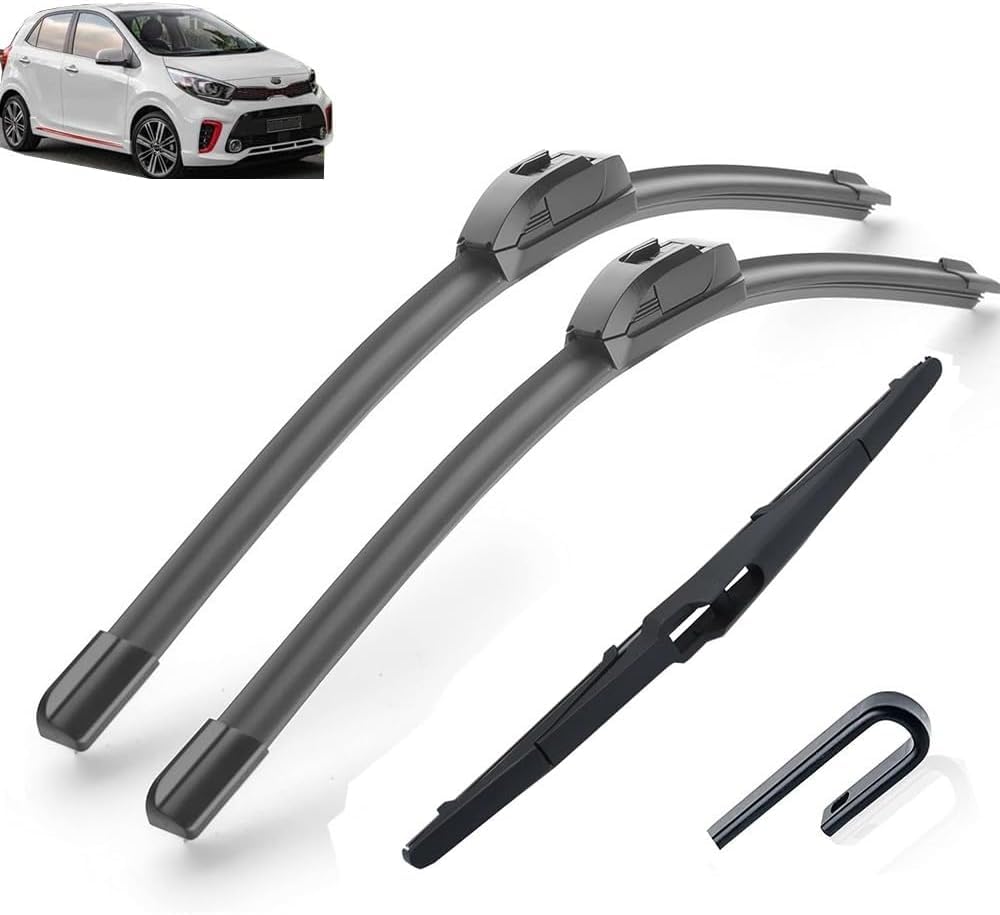 ZhangXD Front Windscreen Wipers For Kia Picanto MK3 2018-2021, Windshield Window Brush Front Wiper Blades All-Weather Replacement Set Easy Installation
