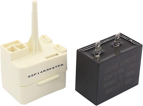 ApplianPar W10613606 Relé de arranque del compresor del refrigerador y condensador para Whirlpool KitchenAid Kenmore Frigoríficos W10416065,