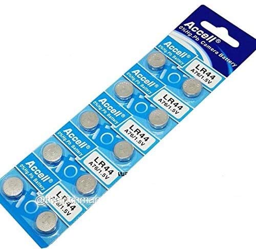 Accell AG13/ LR44/ A76/ 1.5V Camera Batteries - 10 Pieces