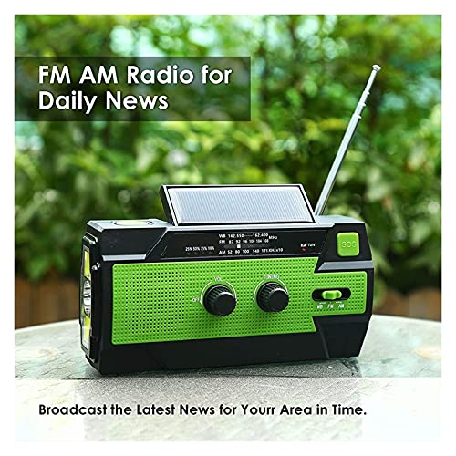 Image of 4000mAh Weather Radio Portable Emergency Radio with 3 Ways Powered AM /FM /NOAA Weather Alert Portable Radio with SOS Alarm Flashlight Reading Lamp and Cellphone Charger