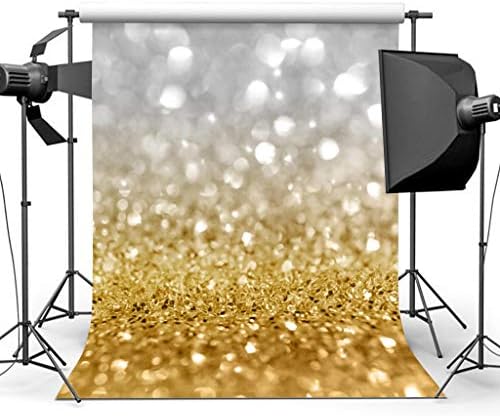 Sensfun 6.5x10ft Silver Gold Bokeh Spot Glitter Sequin Wall Photography Background Backdrop Shining Glittering Dots Halos Sparkle Wedding Birthday Party Photo Backdrops Children Studio Props