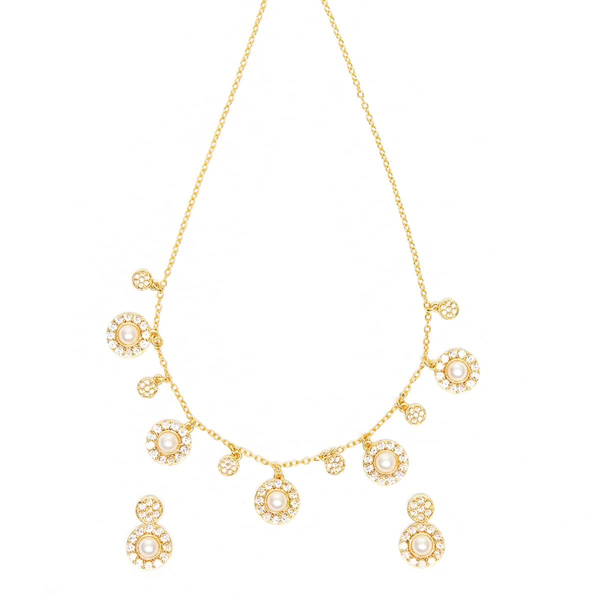 VOYLLA Gold Toned Floral Design Pearl Beads Embedded Necklace Set (B0B7KDZLNS) Amazon Price History, Amazon Price Tracker