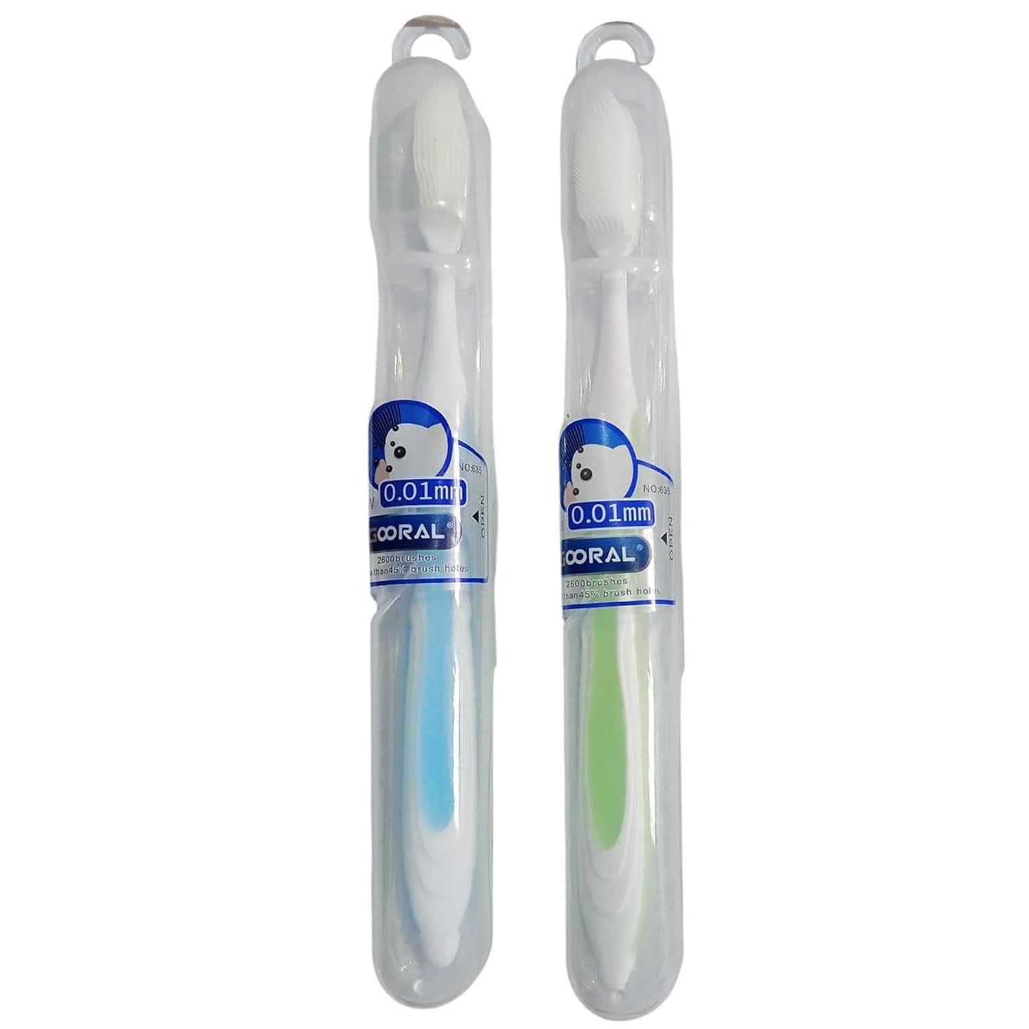 Homava Extra Soft Silicone Toothbrush for Kids Adults with 0.01 mm Bristles, Over 2600 Ultra-Soft Bristles, Gentle Gum Care, Includes Safety Plastic Case for Hygienic Storage, Assorted Colour | Pack 2-image-23