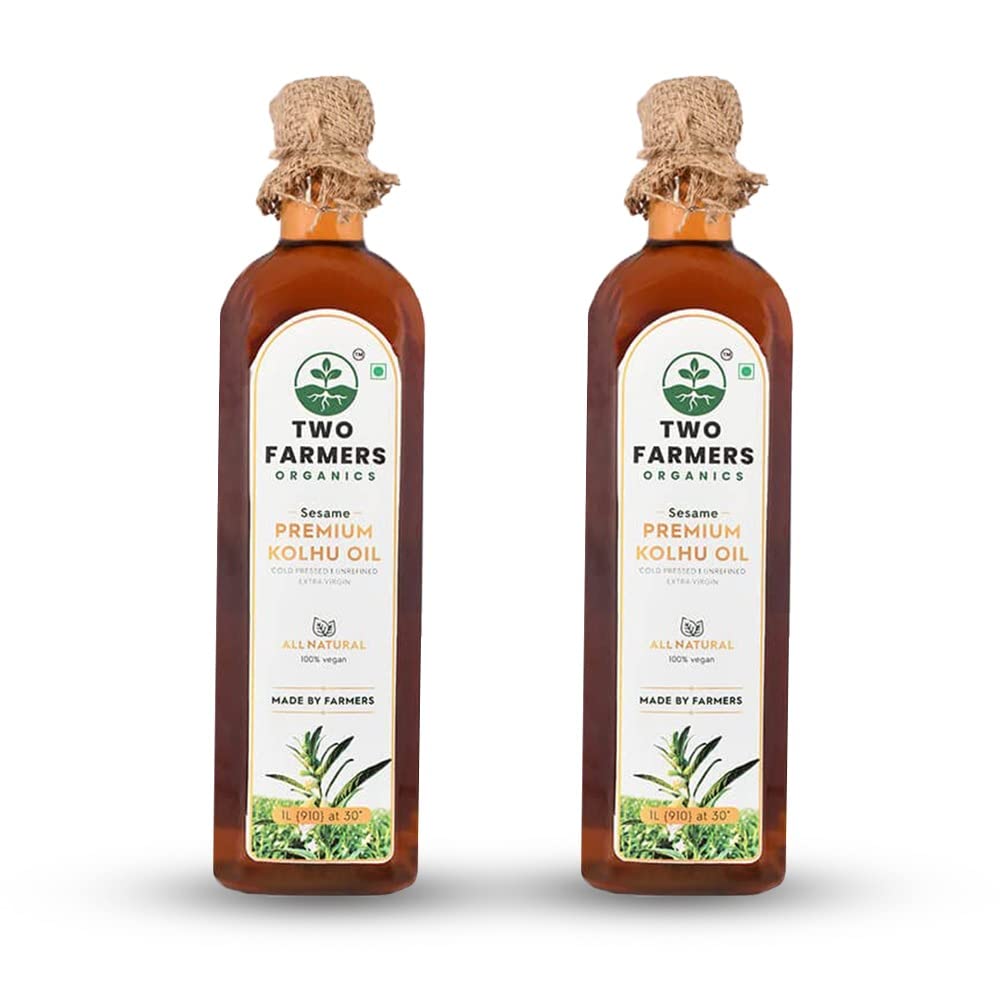 Two Farmers Organics Extra Virgin Cold-Pressed Sesame Oil for Cooking Unrefined Pure and Natural Kacchi Ghani Til Oil (2 Ltr Pack) (B0C38WGTKS) Amazon Price History, Amazon Price Tracker