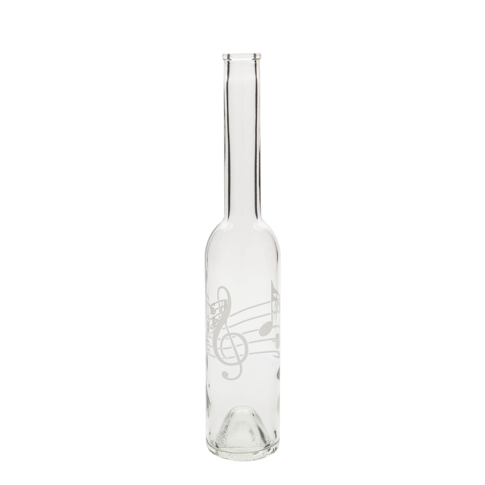 12er Set Glasflasche Opera 350 ml mit Holzgriffkorken Musiknoten Motiv für Liköre Spirituosen Öle Essige Manufakturen Gastronomie