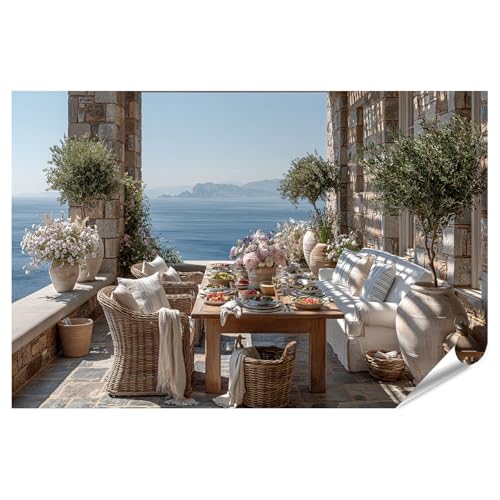 islandburner Póster de alta calidad, diseño de oasis mediterráneo, para sala de estar, para personas de placer   estándar