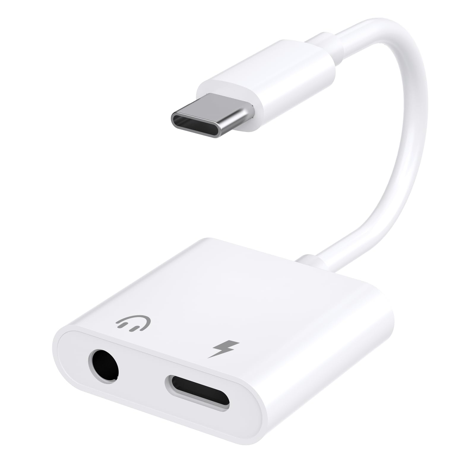 Adaptateur USB C vers Jack 3.5mm avec Charge Rapide 60W, Hi-Res Adaptateur Casque USB-C Compatible avec iPhone 16/15 Pro Max Samsung Galaxy S24/S23/S22/S21 Ultra iPad Pro Pixel