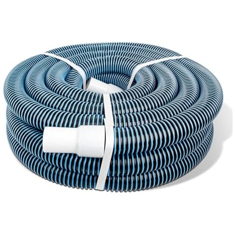 1-1/2" x 30 Foot Professional Heavy Duty Spiral Wound Swimming Pool Vacuum Hose with Kink-Free Swivel Cuff, Flexible - Connect to Vacuum Heads, Skimmer, Filter Pump Inlet, Accessories Cover