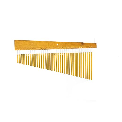 36-Bar Aluminum Chimes Percussion Instrument for Drum Set, Wooden Frame Wind Chime Bar for Stage, Studio & Classroom — Musical Percussion Chime for Drummers