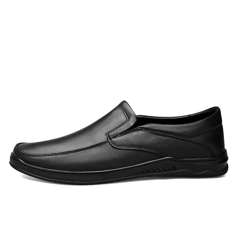 Men's Loafers Solid Color Leather Round Toe Loafer Shoes Slip Resistant Flexible Comfortable Walking Slip-on3
