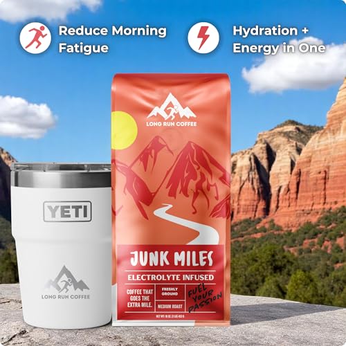 Image of Long Run Coffee - Hydrating Coffee with Electrolytes - All Natural Energy + Hydration + Recovery for Athletes - Stomach Friendly Electrolyte Coffee for Runners (5 lb, Medium Roast)