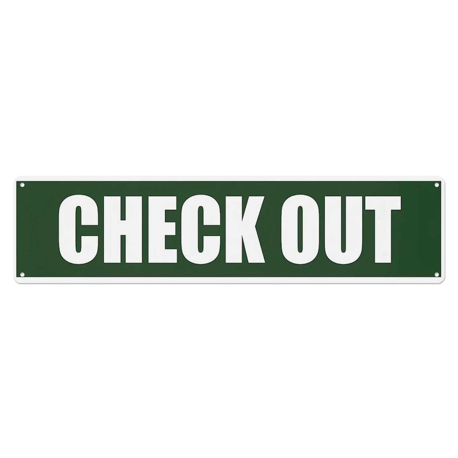 Check Out Sign Pattern Metal Tin Sign Plaque