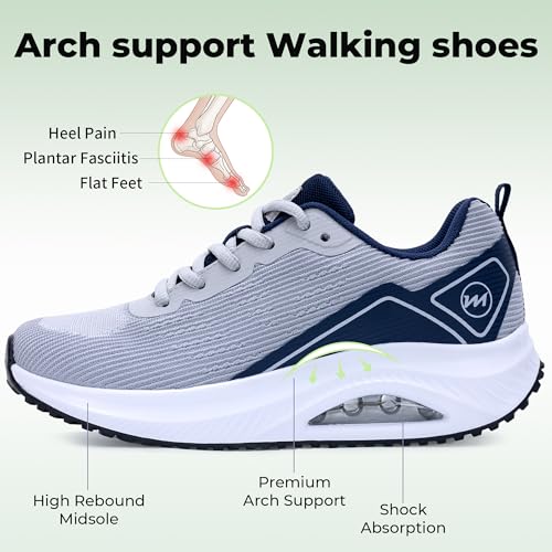 Image of RomenSi Womens Arch Support Walking Shoes Orthotic Fashion Sneakers Tennis Shoes for Plantar Fasciitis Pain Relief US 5.5-11