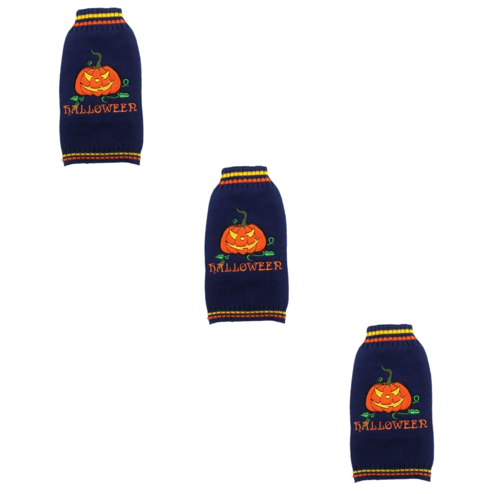POPETPOP 3 Pièces Pull à Tricoter Costume De Chien Décoration d'animal De Compagnie d'halloween Costume Chaud pour Chien Pulls pour Chiens De Petite Taille Déguisements d'halloween