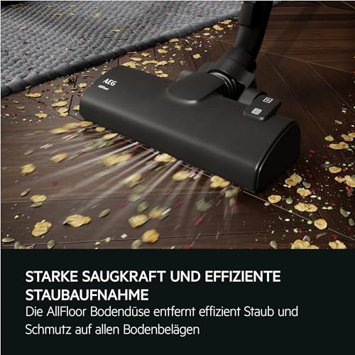 AEG CLEAN 5000 AB51C1SW Staubsauger mit Beutel / hohe Saugleistung / 37 % Recyclingkunststoff / AllFloor Bodendüse mit Klicksystem / 2in1 Multifunktionsdüse / 8,5 m Aktionsradius / Hygiene-Filter – Bild 3