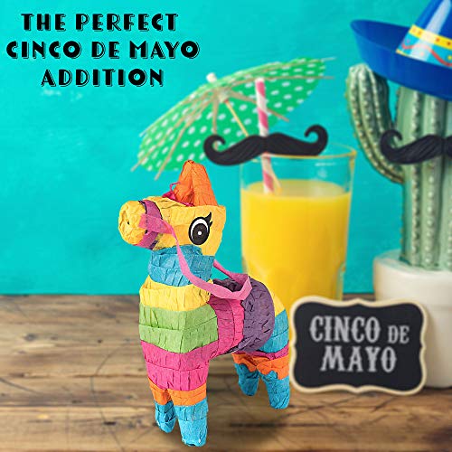 Set Of 3 Mini Donkey Pinatas 4"X7" Inches, Fiesta Party Decorations, Cinco De Mayo Pinata, Party Favors, Party Supplies And Centerpieces, Fiesta Decorations #TOP2