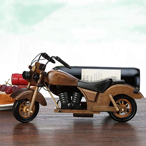 Soporte para botella de vino estilo motocicleta de madera miniatura 3