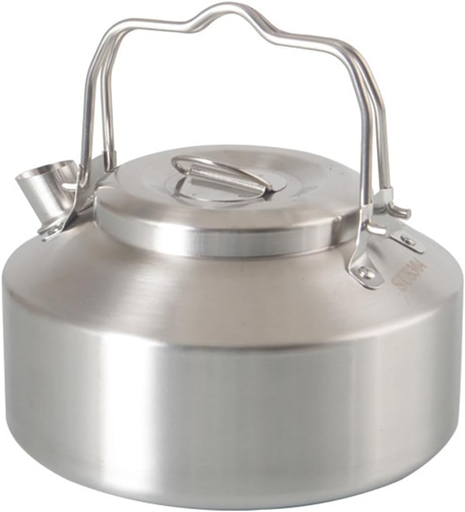 0.8L Camping Stainless Steel Kettle - Outdoor Hiking Picnic Teapot Water Boiler for Coffee - Portable Travel Tea Pot