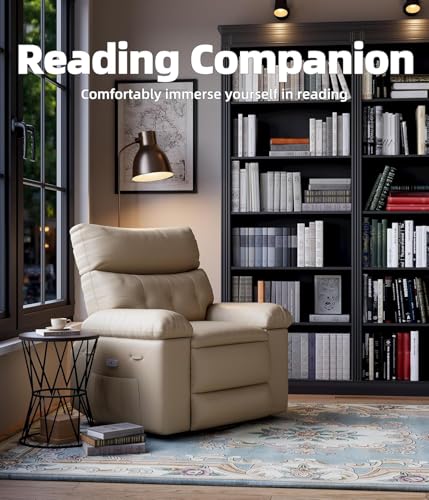 Sillón ergonómico reclinable beige piel sintética miniatura 7