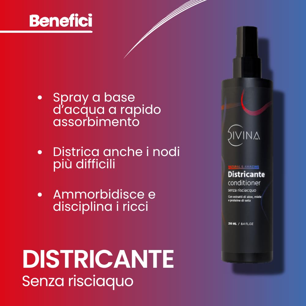 Kit Anti-crespo per capelli super ricci e afro Natural&Amazing di DIVINA BLK, 4 prodotti inclusi, trattamento completo