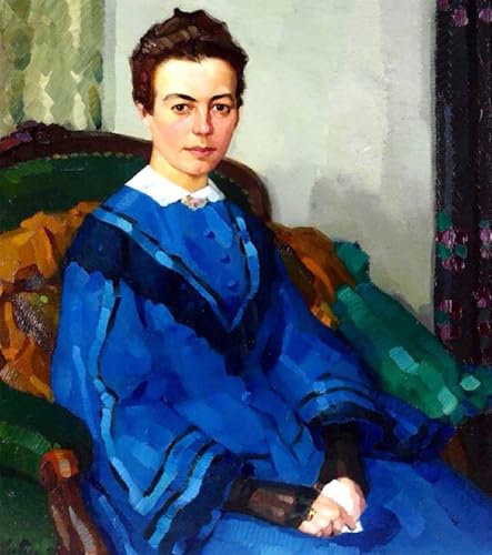 Tableau Portrait d'une dame déco murale salon élégant Leo Putz 60x90